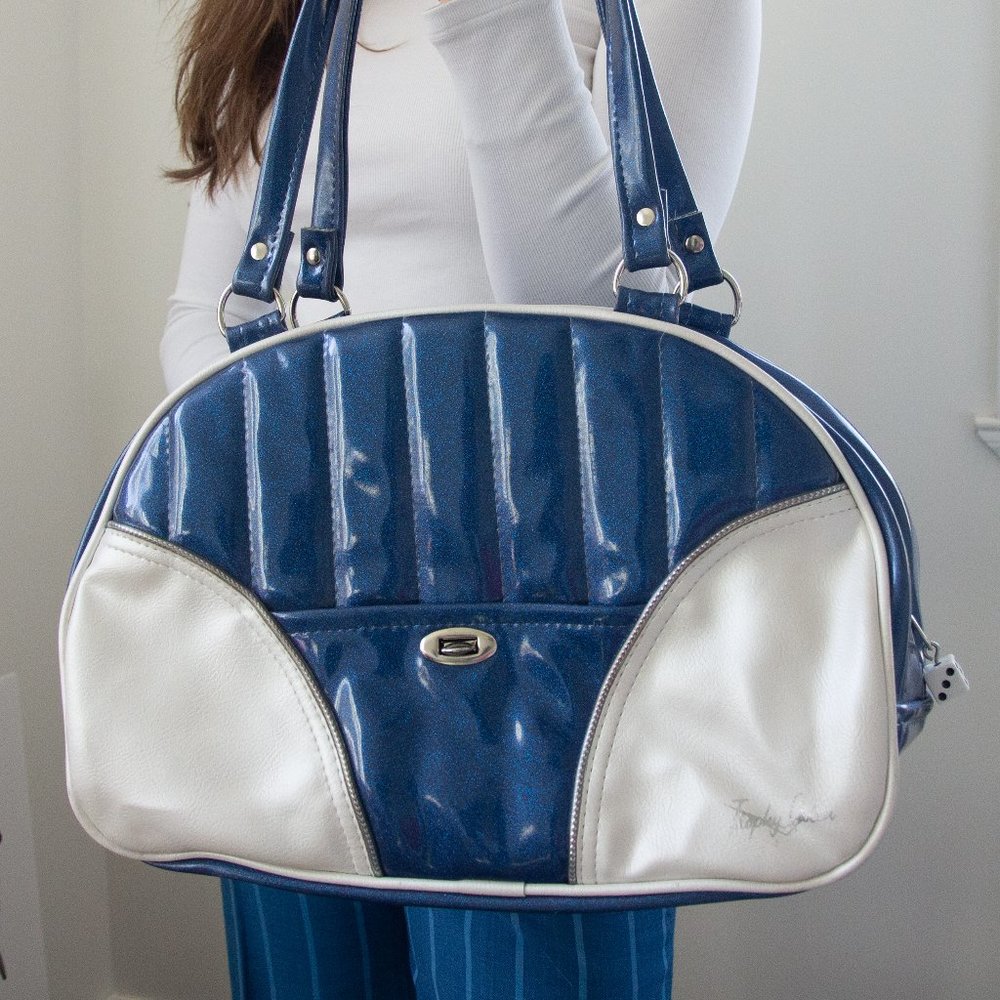 Trophy Queen blue and pearl white bowling bag